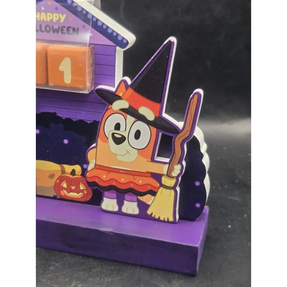 Bluey and Bingo Wooden Halloween Countdown Calendar